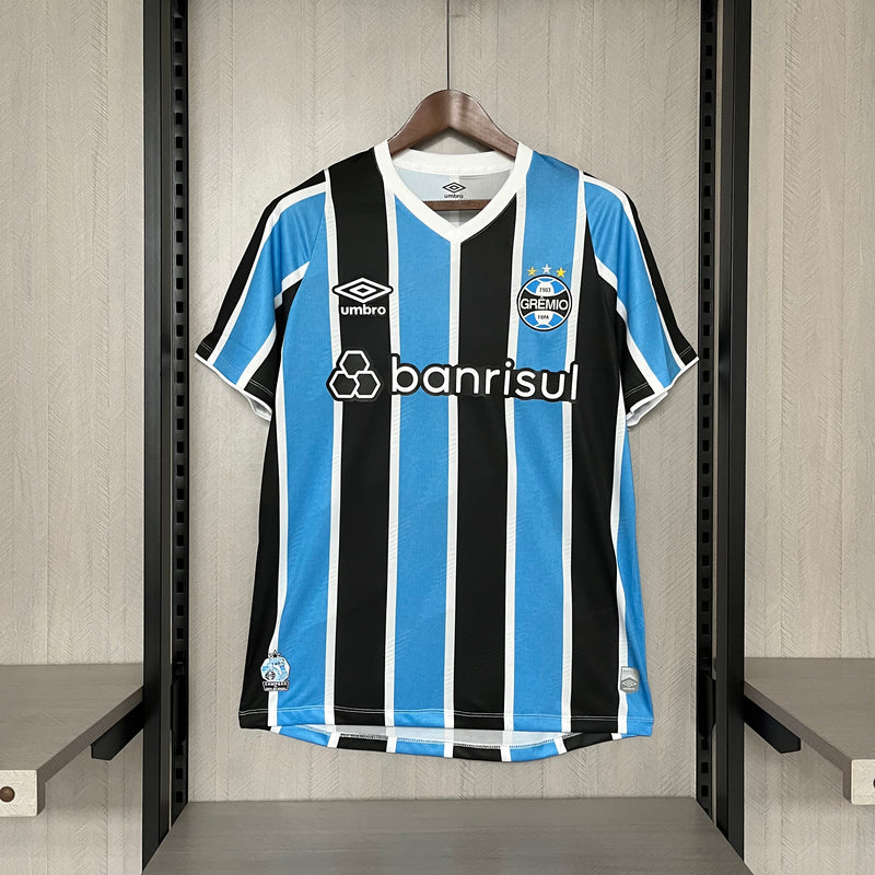 Camisa Grêmio I Com Patrocinadores 23/24 Azul e Preta